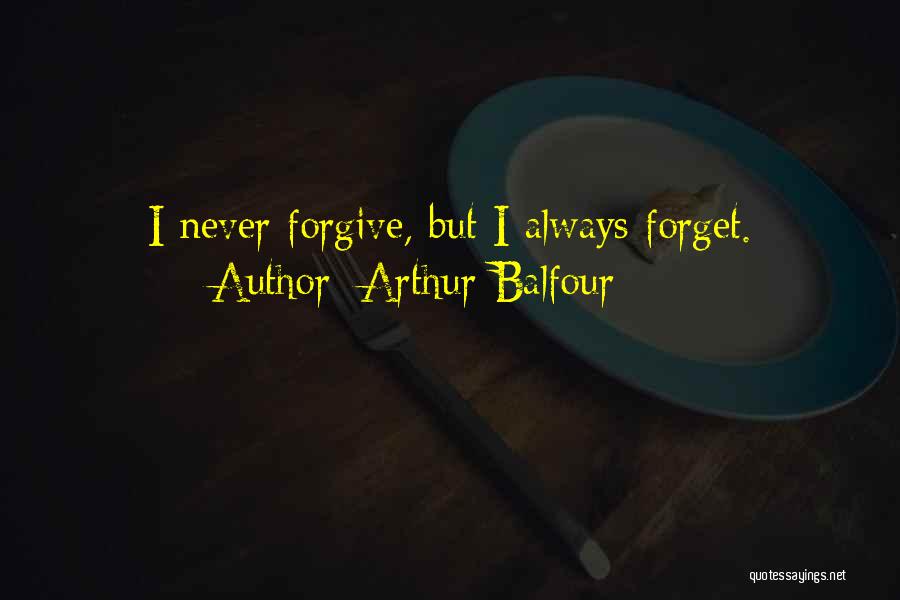 Never Forgive Never Forget Quotes By Arthur Balfour