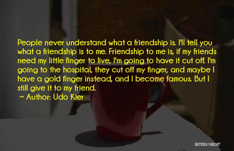 Never Give Up Friendship Quotes By Udo Kier