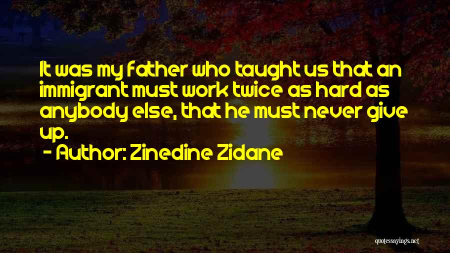 Never Give Up Work Quotes By Zinedine Zidane