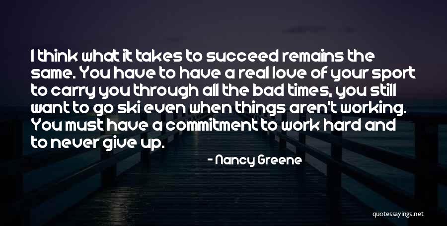 Never Give Up You Love Quotes By Nancy Greene Never Give Up You Love Quotes By Nancy Greene