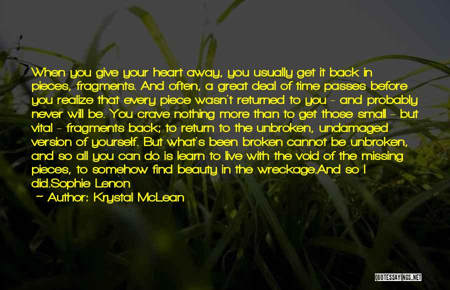Never Give Your Heart Away Quotes By Krystal McLean