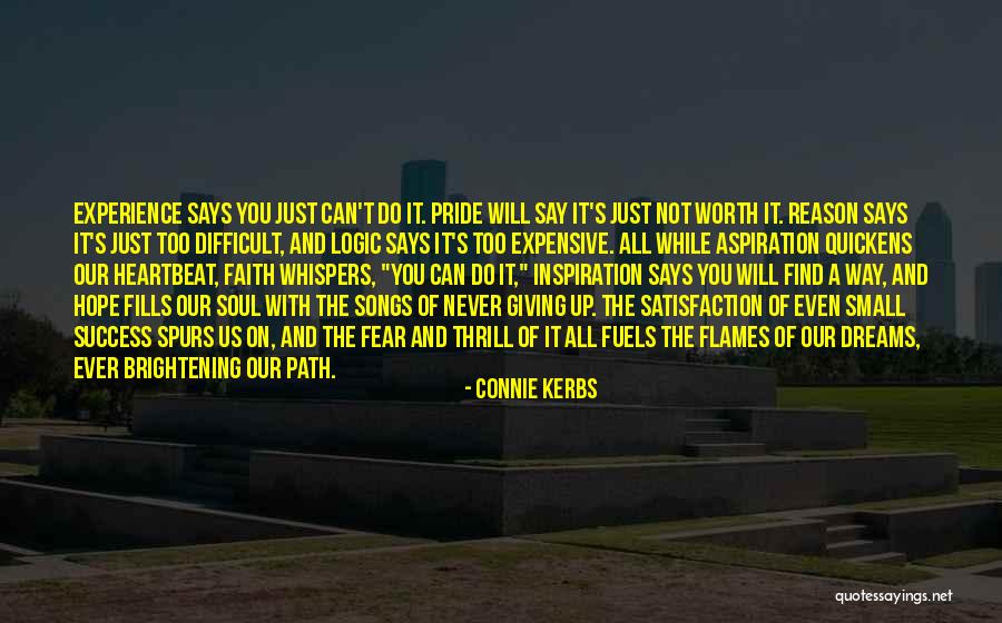 Never Giving Up On Your Dreams Quotes By Connie Kerbs