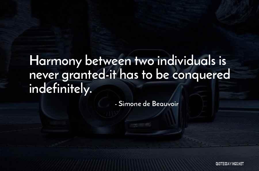 Never Granted Quotes By Simone De Beauvoir