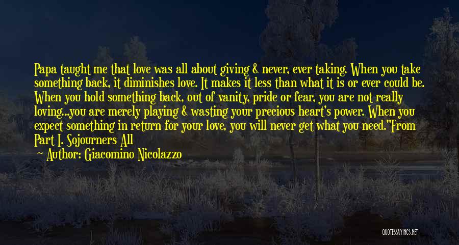 Never Hold Back Love Quotes By Giacomino Nicolazzo