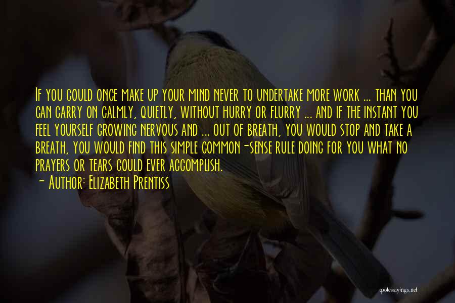 Never Hurry Quotes By Elizabeth Prentiss