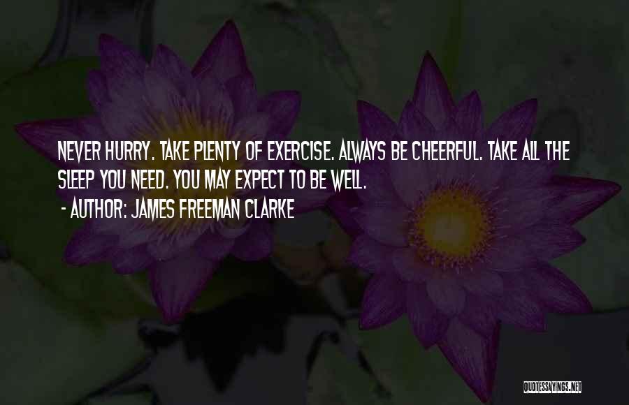 Never Hurry Quotes By James Freeman Clarke