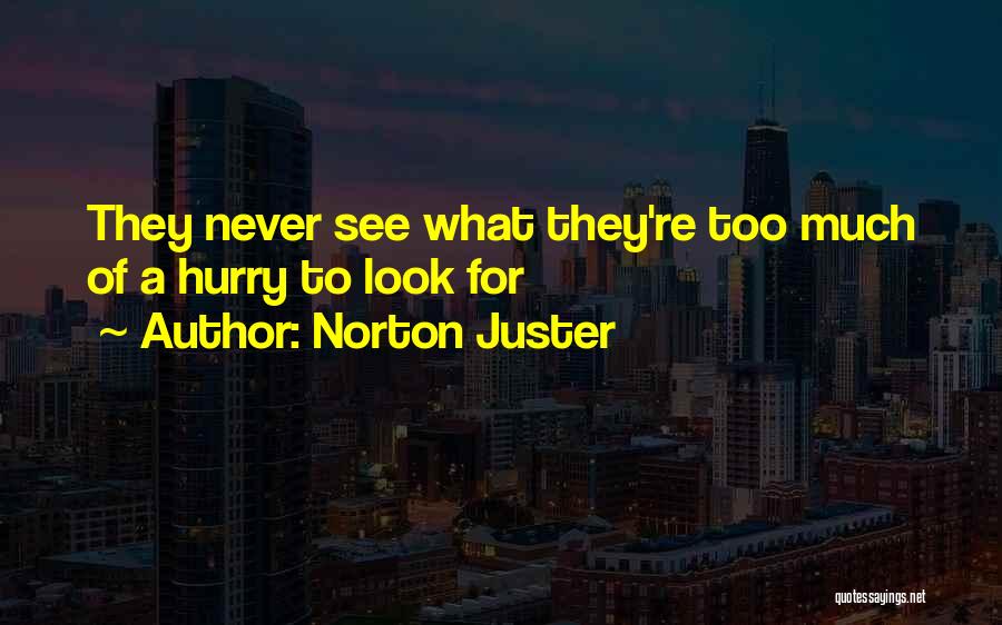 Never Hurry Quotes By Norton Juster