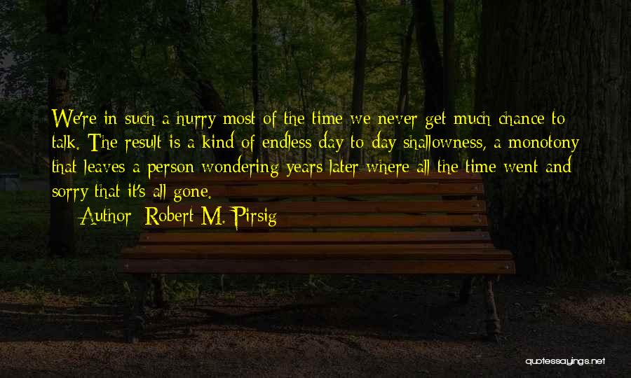 Never Hurry Quotes By Robert M. Pirsig