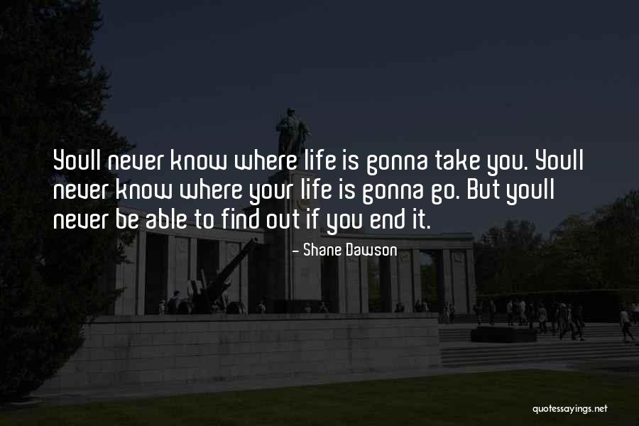 Never Know When Life Will End Quotes By Shane Dawson