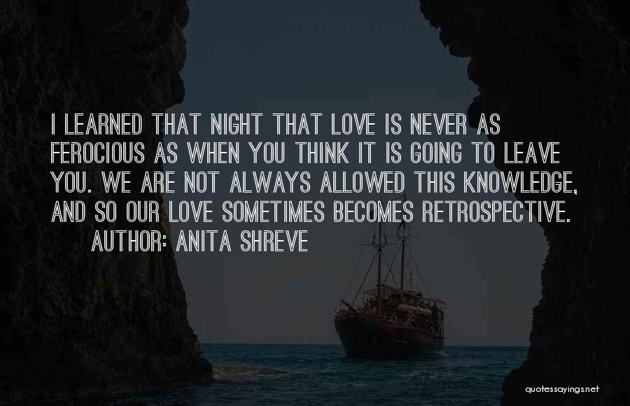 Never Leave Love Quotes By Anita Shreve