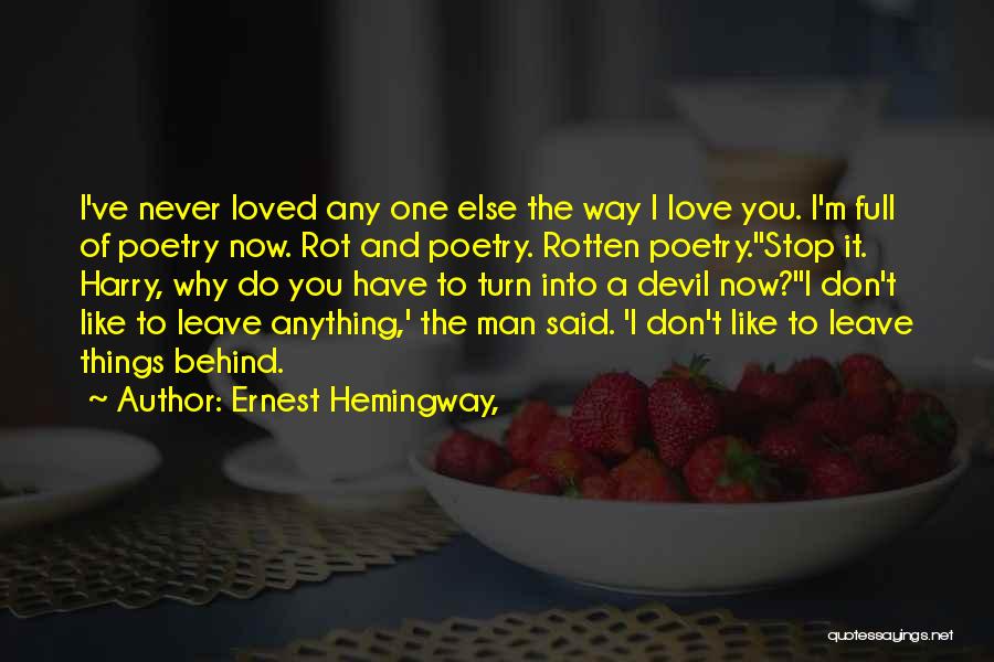 Never Leave You Behind Quotes By Ernest Hemingway,