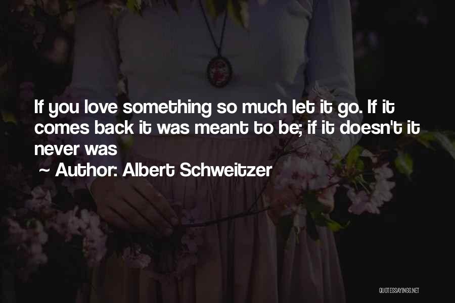 Never Let You Go Love Quotes By Albert Schweitzer
