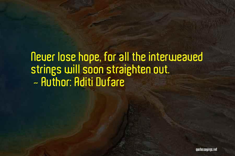 Never Lose Hope In Life Quotes By Aditi Dufare