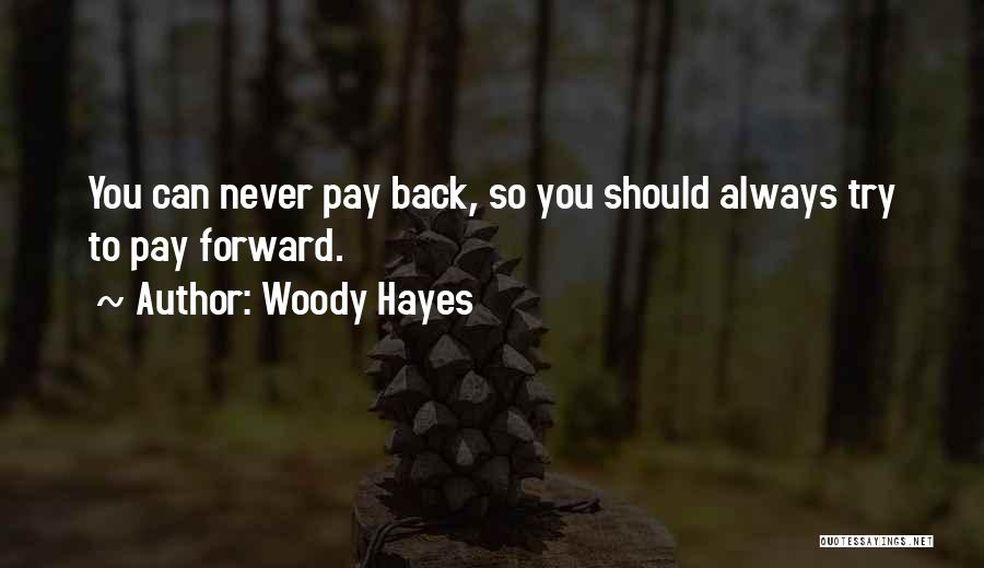 Never Pay Back Quotes By Woody Hayes