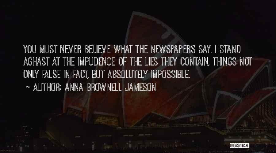 Never Say Impossible Quotes By Anna Brownell Jameson