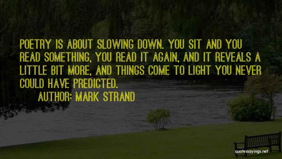 Never Slow Down Quotes By Mark Strand