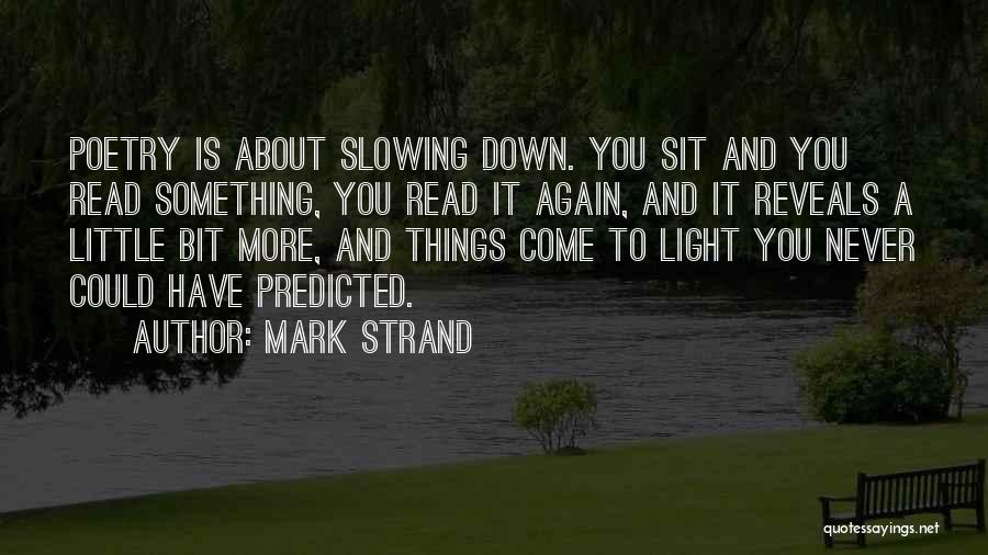 Never Slowing Down Quotes By Mark Strand