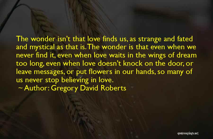 Never Stop Believing In Love Quotes By Gregory David Roberts