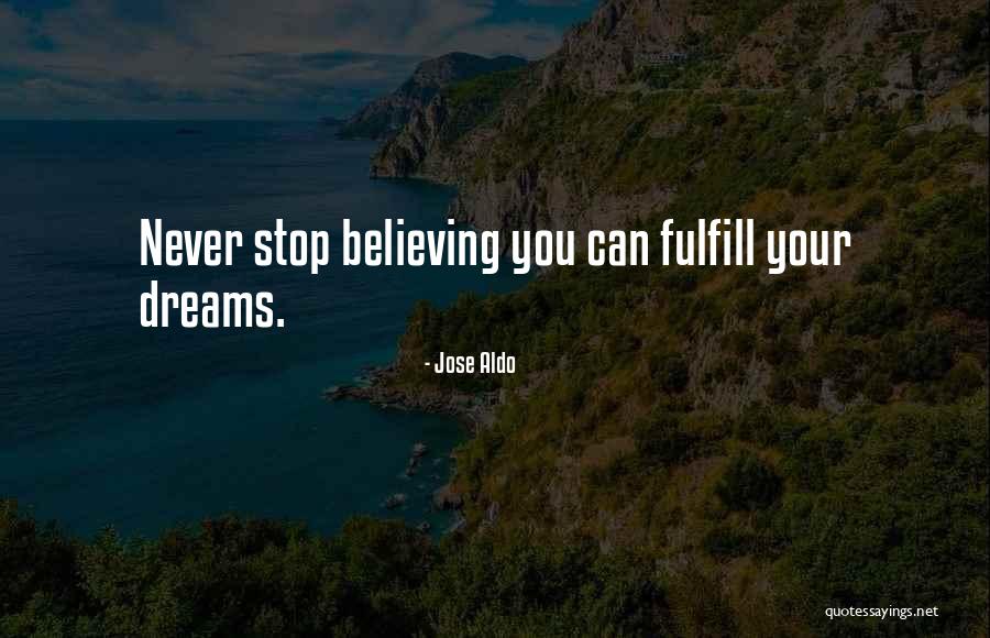 Never Stop Believing In Your Dreams Quotes By Jose Aldo