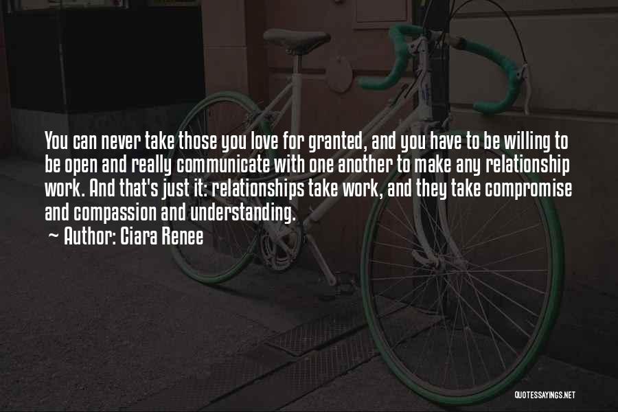 Never Take For Granted Love Quotes By Ciara Renee