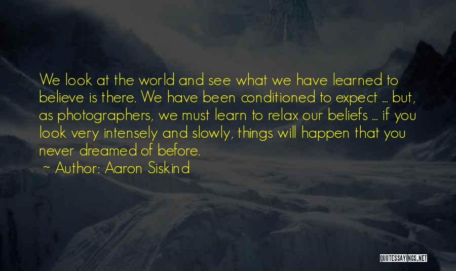 Never To Expect Quotes By Aaron Siskind