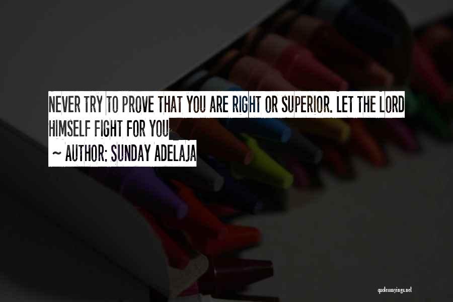 Never Try To Prove Yourself Quotes By Sunday Adelaja