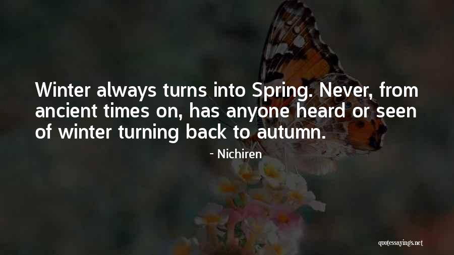 Never Turning Your Back Quotes By Nichiren