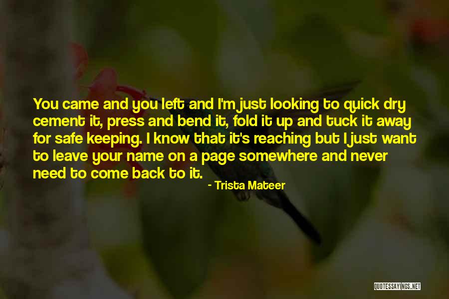 Never Want To Leave You Quotes By Trista Mateer