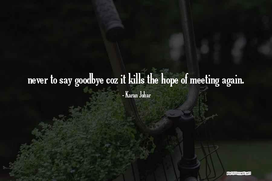 Never Want To Say Goodbye Quotes By Karan Johar