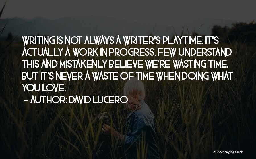 Never Waste Time Quotes By David Lucero