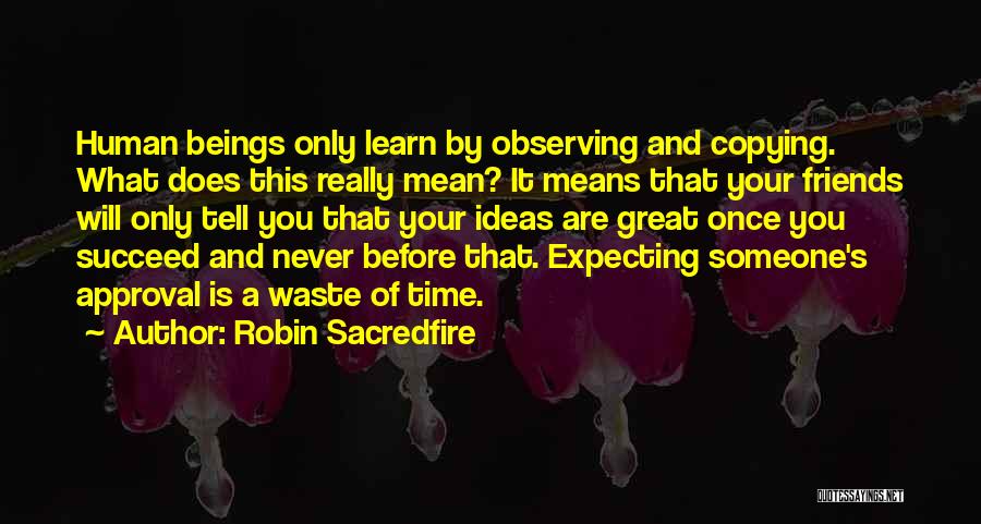 Never Waste Time Quotes By Robin Sacredfire