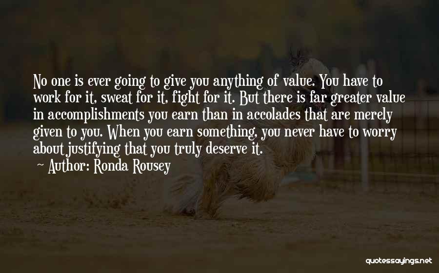 Never Worry About Anything Quotes By Ronda Rousey