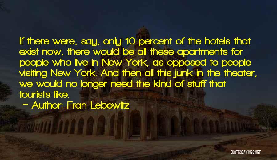 New Apartments Quotes By Fran Lebowitz