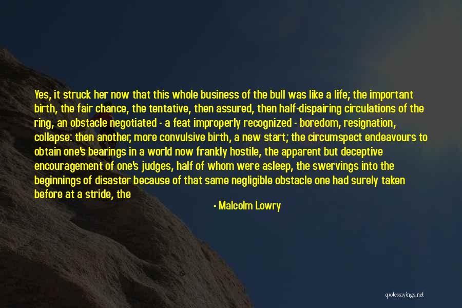 New Beginnings In Business Quotes By Malcolm Lowry