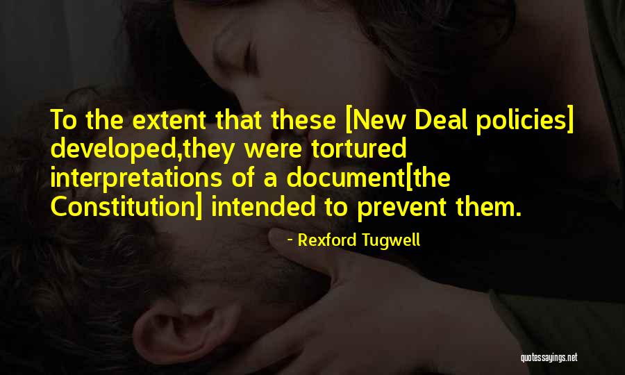 New Deal Quotes By Rexford Tugwell