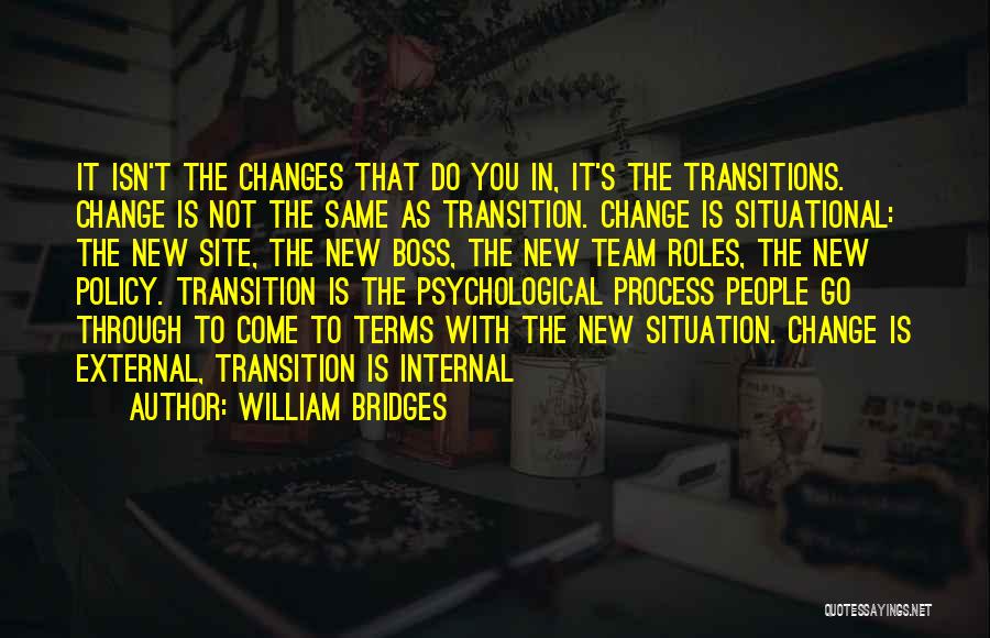 New Site Quotes By William Bridges