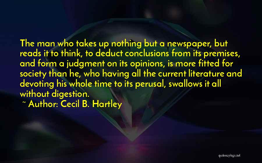 Newspaper Quotes By Cecil B. Hartley