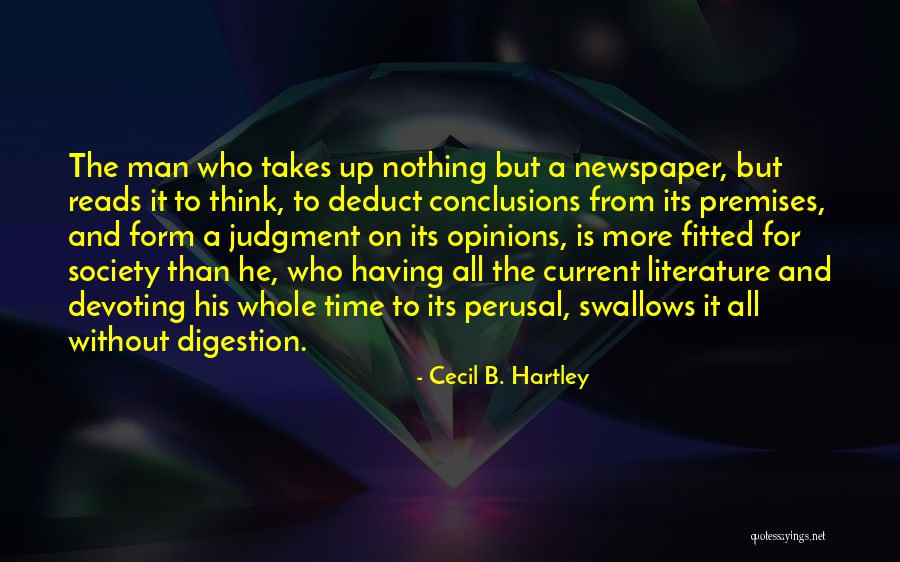 Newspaper Reading Quotes By Cecil B. Hartley Newspaper Reading Quotes By Cecil B. Hartley