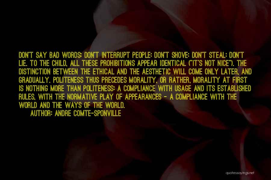 Nice Words Quotes By Andre Comte-Sponville