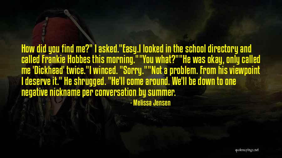Nickname Me Quotes By Melissa Jensen Nickname Me Quotes By Melissa Jensen