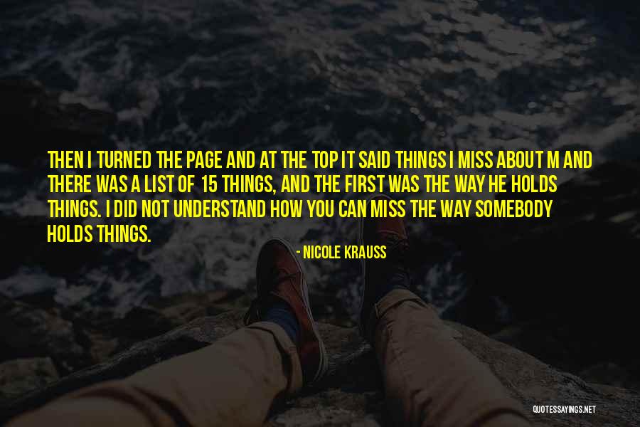 Nicole Krauss Love Quotes By Nicole Krauss