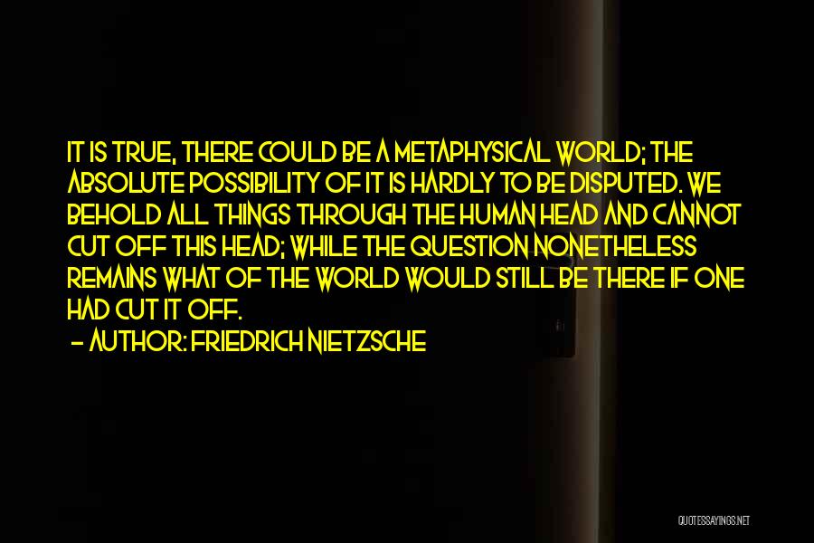 Nietzsche Metaphysics Quotes By Friedrich Nietzsche