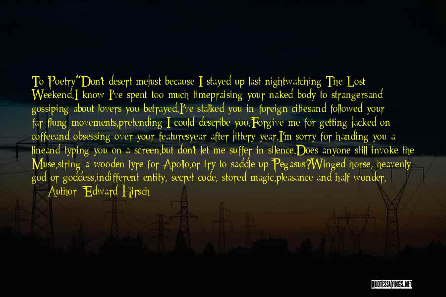 Night Lovers Quotes By Edward Hirsch