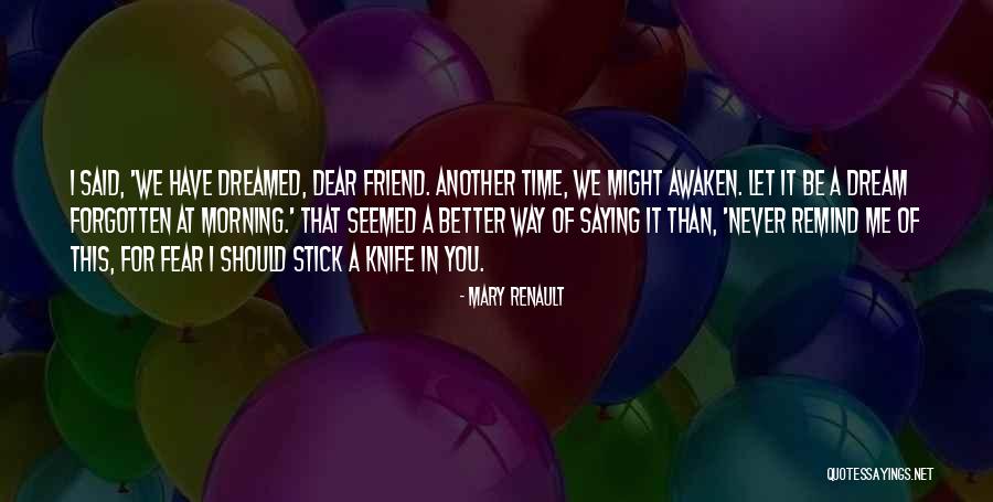 Night Time Dream Quotes By Mary Renault Night Time Dream Quotes By Mary Renault