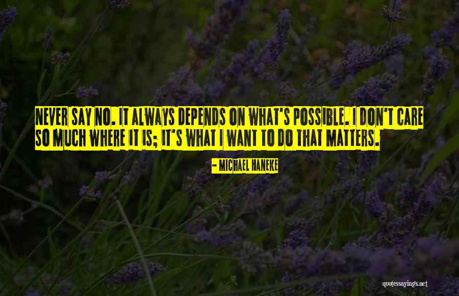 No Depends Quotes By Michael Haneke No Depends Quotes By Michael Haneke