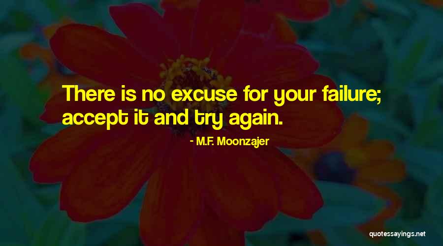 No Excuse Quotes By M.F. Moonzajer