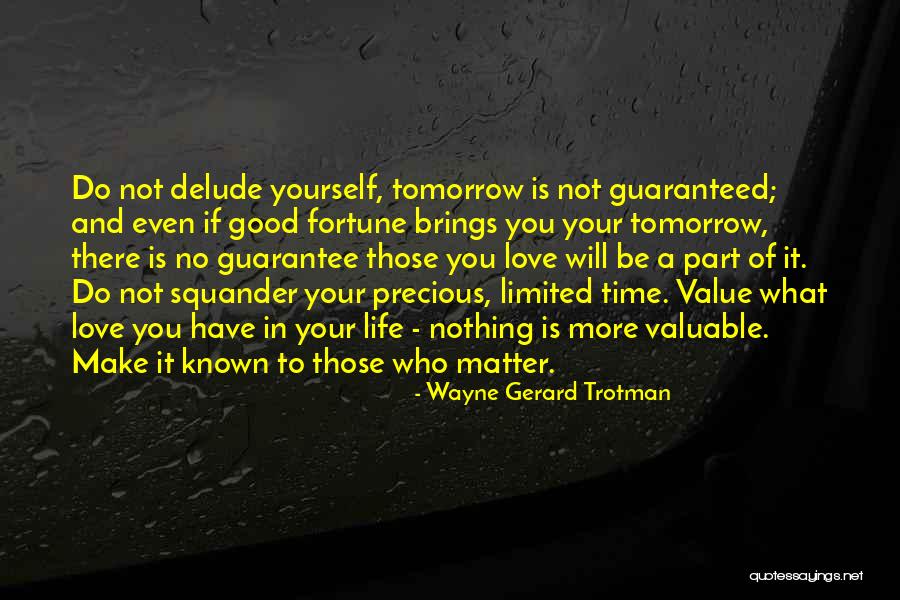 No Guarantee Love Quotes By Wayne Gerard Trotman