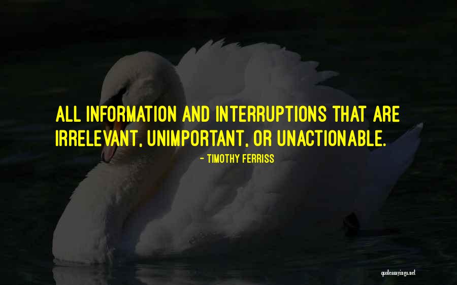 No Interruptions Quotes By Timothy Ferriss