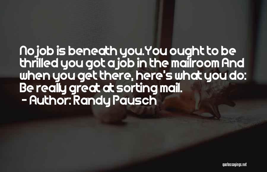 No Job Is Beneath You Quotes By Randy Pausch