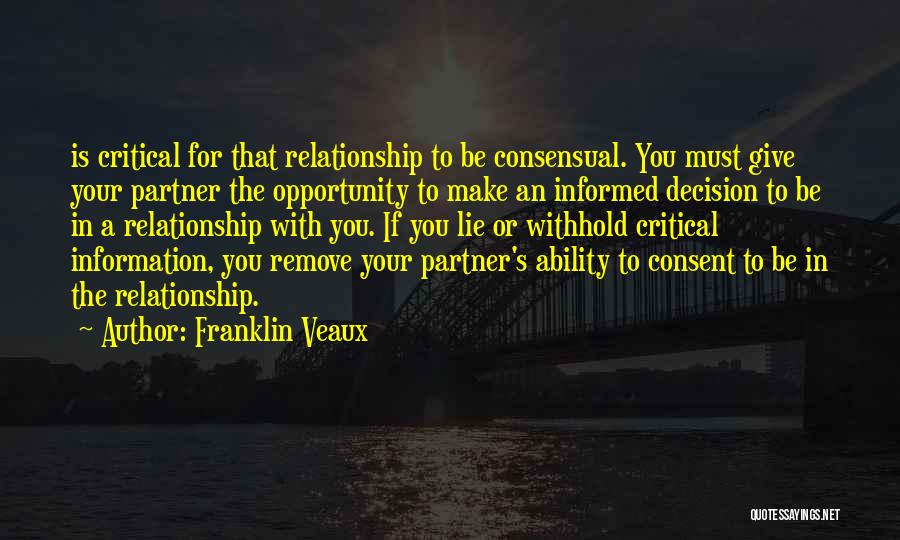 No Lie In Relationship Quotes By Franklin Veaux